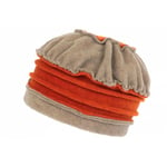 Bonnet Beret Femme Orange et Beige Polaire Deperlante Hiver Mode Syllia-Taille