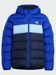 Boys, adidas Synthetic Down Jacket, Blue, Size 9-10 Years