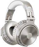 Casque Bluetooth Sans Fil 110H Et Mode Filaire,Casque Audio Avec Micro,Hi-Res Audio,Coussinets En Protéines Douces,Extra Basses,Confortable Léger Pliable Studio Wireless Pro-C Argent