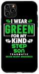 Coque pour iPhone 11 Pro Max I Wear Green For My Stepson Sensibilisation aux blessures cérébrales traumatiques