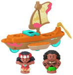 Little People Disney Princess Moana & Maui's Canoe Sail Boat with Figures