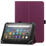 HoYiXi Étui Universel pour 7-8 Pouces Tablette Fire HD 8 2020/2022 & Fire HD 8 Plus 2020/2022 avec Support Folio et Dragonne Housse de Protection pour 7"-8" Samsung Android Tablette - Violet