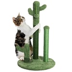 BAKAJI Arbre à Chat Cactus - Le griffoir Original en sisal Naturel avec Balle pour Tous Les âges, Chats d'intérieur et d'extérieur, Chatons et Adultes (59 cm Hauter)