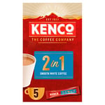 Kenco 2 in 1 Smooth White Instant Coffee Sachets 5x14g (Pack of 7, Total 35 Sachets, 490g)