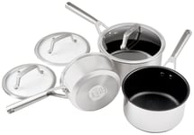 Ninja Zerostick Stainless Steel 3 Piece Non Stick Pan Set