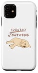 iPhone 11 Cute lazy sleeping Labrador Dog Lover to do list nothing Case