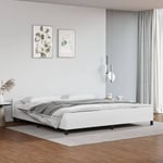 Lit double pour adulte avec tête de lit - Cadre de lit Blanc 200x200 cm Similicuir BV740221