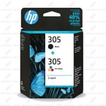 Genuine HP 305 Black & Colour Ink Cartridge For HP DeskJet 2722e Printer
