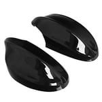 ZHAOOP Rearview Mirror Pair Left & Right Rear View Side Mirror Cover Cap Fit ，For ，For BMW E90 E91 3-Series Sedan 2005-2008 Glossy Black/Carbon Fiber Look (Color : Glossy Black)-Glossy Black