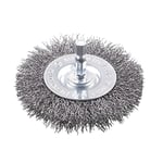 kwb Brosse à disque grossier, fil d'acier HSS, Ø 75 mm pour le métal et la pierre, brosse métallique pour perceuse avec arbre hexagonal E6.3, pour enlever la rouille, le détartrage, la rugosité et le nettoyage, 1 pièce