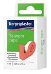 Norgesplaster Scanpor tape med dispenser hvit 1,25 cm x 10 m