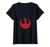 Star Wars Rebel Alliance Logo Weathered Dark T-Shirt avec Col en V