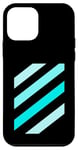 Coque pour iPhone 12 mini Nuances turquoise à rayures turquoises