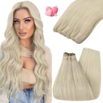 YoungSee Tissage Cheveux Naturels Blonde Platine 14 Pouces Tissage Naturel Cheveux Humain Blonde Platine Tissage Cheveux Humain Blonde Platine Bundles Human Hair Pour Cheveux Courts 100g