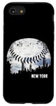 Coque pour iPhone SE (2020) / 7 / 8 Grattoir à ciel vintage Baseball New York City Nuages