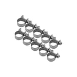 Ersandy - Lot de 10 colliers de serrage en acier inoxydable très résistants pour tuyau de carburant 6 mm-20 mm Taille en option pour plomberie (13-15