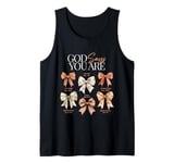 God Says You Are Beautiful Coquette Bow Womens Christian Tank Top