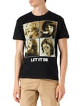 The Beatles Men's Let It Be Sepia Short Sleeve T-Shirt S Black