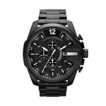 Diesel Watch for Men Mega Chief, Chronograph Movement, 59 mm Black Stainless Steel Case with a Stainless Steel Strap, DZ4283