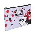 CERDÁ LIFE'S LITTLE MOMENTS Petite Trousse de Maquillage Pour Femme Minnie Mouse - Licence Officielle Disney, Women’s Cosmetic Bag, Gris Clair, 2100003681