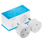 UPXNBOR Smart Plug WiFi Outlet, Works with Amazon Alexa, Google Home, Wireless Smart Socket with Energy Monitoring, Timer & APP Remote Control, 2.4GHz Wi-Fi Only, 13A (2 Pack)