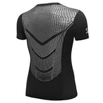 AMZSPORT Maillot Compression à Manches Courtes pour Homme Sports Séchage Rapide Baselayer Haut Argent S