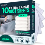 CS 10 Pack Extra Large Plastic Dust Sheets for Decorating 3.6 x 2.7m 12 x 9ft