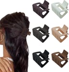 6 PCS Small Claw Clips, 2" Square Matte Hair Claw Clips for Thin/Medium Thick