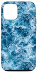 Coque pour iPhone 15 Vague bleue éclatante de mer, océan, blanc et bleu