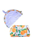 The Flat Lay Co. Drawstring Makeup Bag In Mediterranean Oranges