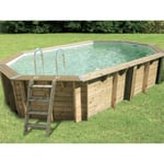 Ubbink - Piscine bois Nortland sunwater octogonale 300x490x120cm liner beige