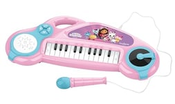 Lexibook, Gabby et la Maison Magique, Piano électronique pour Enfants avec Effets Lumineux, Microphone, Batterie, Haut-Parleur intégré, mélodies de démonstration, Lecteur DJ, Rose/Bleu, K704GDH