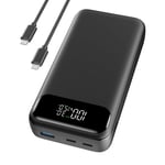 A ADDTOP Batterie Externe 65W 20000mAh Power Bank Charge Rapide 3 Ports Charg...