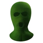 Vinter Helansikte Mask Tre-håls Balaclava Stickad Hatt Hals Damask - Army Green