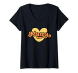 Womens Mama Saying / Vintage Heart Colors / Proud Mother Love Cute V-Neck T-Shirt