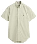 GANT Mens Poplin Gingham Short Sleeve Shirt Milky Matcha S