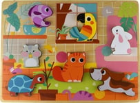 Tooky Toys Tooky Toy Träpussel Animal House Match Shapes