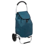 Five - Chariot de Courses Pliable en Alu 2 Roues Grande capacité 51 L Bleu pétrole