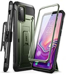 SUPCASE Unicorn Beetle Pro Full-Body Dual Layer Rugged Kickstand Holster Case for 6.5-Inch Samsung Galaxy S20 FE (2020), Guldan Green