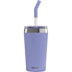 SIGG - Mug Isotherme - Travel Mug Helia - Avec Paille En Verre Durable & Brosse De Nettoyage - Étanche - Sans BPA - En Acier Inoxydable 18/8 - 0,45L / 0,6L