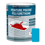 Peinture piscine béton, peinture polyuréthane pour piscine et bassin, étanche et souple, béton, enduit, ciment Procom Bleu piscine (ral 240 60 40)