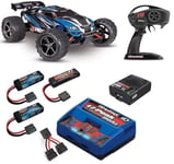 Traxxas 71054-8 E-Revo 1/16 Monster Truck Brushed + TRX 2S Parallel Set Blue