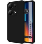 Tumundosmartphone Ultra Soft Liquid Silicone Case for Xiaomi Poco M6 Pro 4G Black