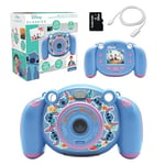 Lexibook DJ080D Disney Stitch-4-in-1 Kids Camera with Photo, Video, Audio and Game Functions, Blau