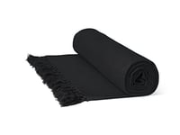 Rapport Honeycomb Cotton Throw, Black, Super King