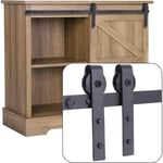 Jn.songs - Mini Rail Porte Coulissante, Kit de Quincaillerie Suspendue pour Rangement Armoire Meubles tv - Une Porte - Une Porte 3FT/0.9M