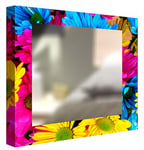 CCRETROILUMINADOS Marguerites Miroir de Bain avec lumière, méthacrylate, Multicolore, 60 X 60 