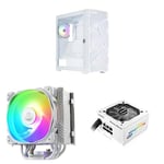 Ventilateur de processeur PC ENERMAX ETS-T50A-W-ARGB pour Intel/AMD + BOITIER PC MARBLESHELL MS31 blanc + ALIMENTATION MARBLEBRON 850W ARGB BLANCHE