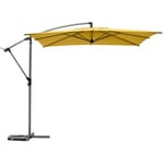 Hesperide - Parasol déporté carré Manoa jaune moutarde D2,5x2,5m en acier - Hespéride