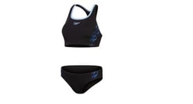 Maillot de bain femme speedo 2 pieces placement noir   bleu